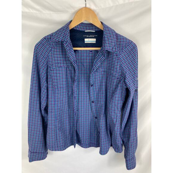 Columbia Womans Omni Shade Plaid Long Sleeve Button Up Shirt Size XS - Picture 1 of 3